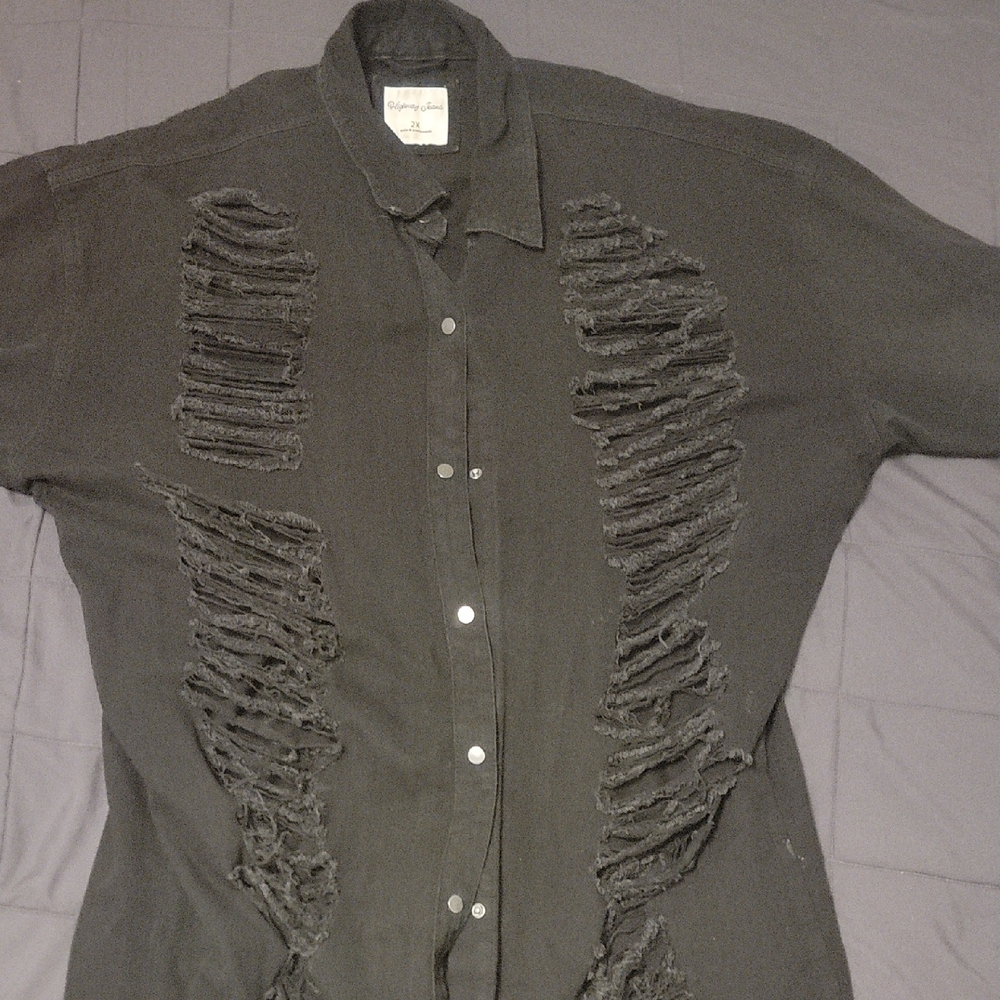 Highway Jeans Distressed Black Jean Jacket